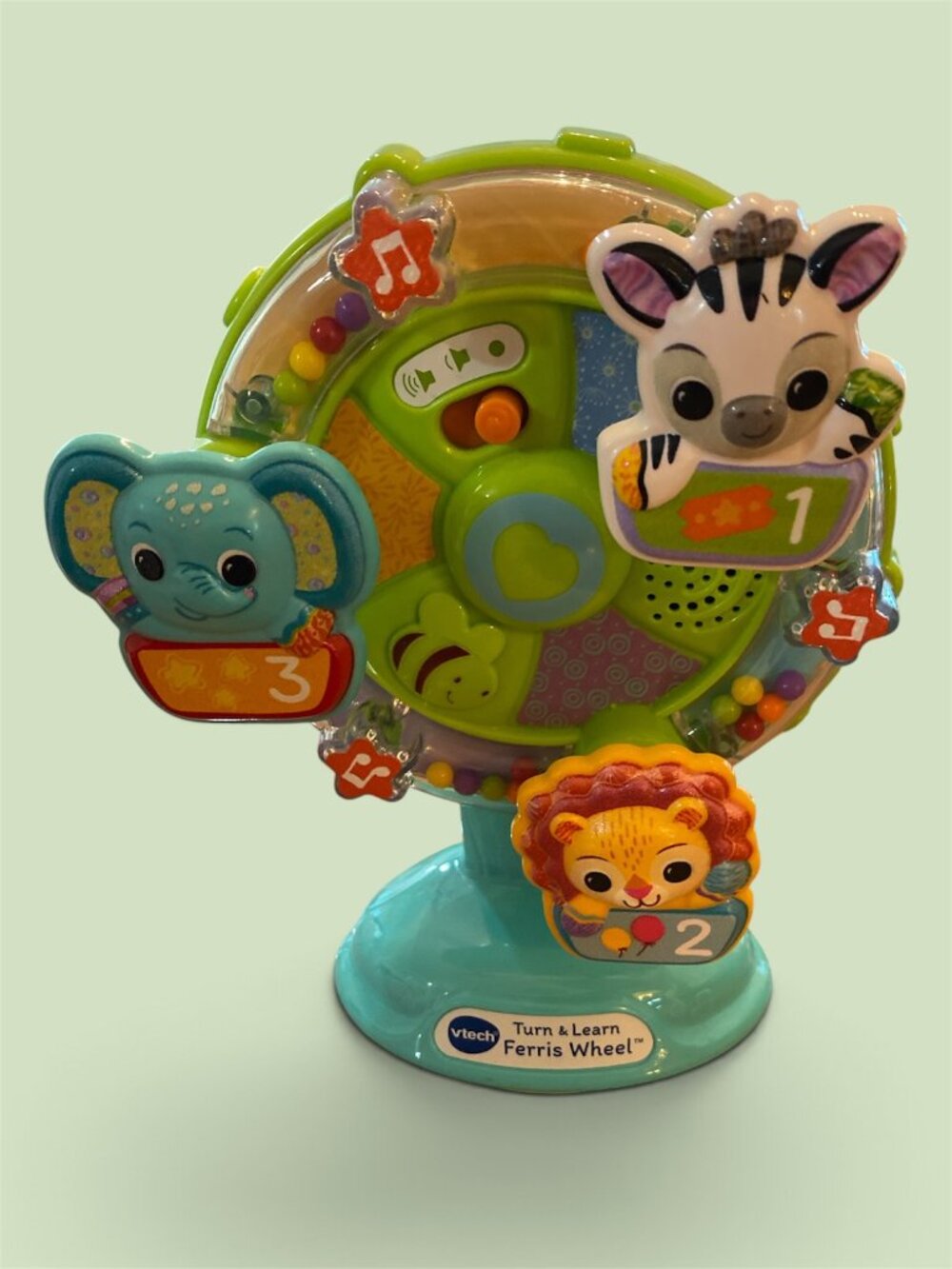 VTech Turn & Learn Ferris Wheel Baby Toy, Suction Cup to attach